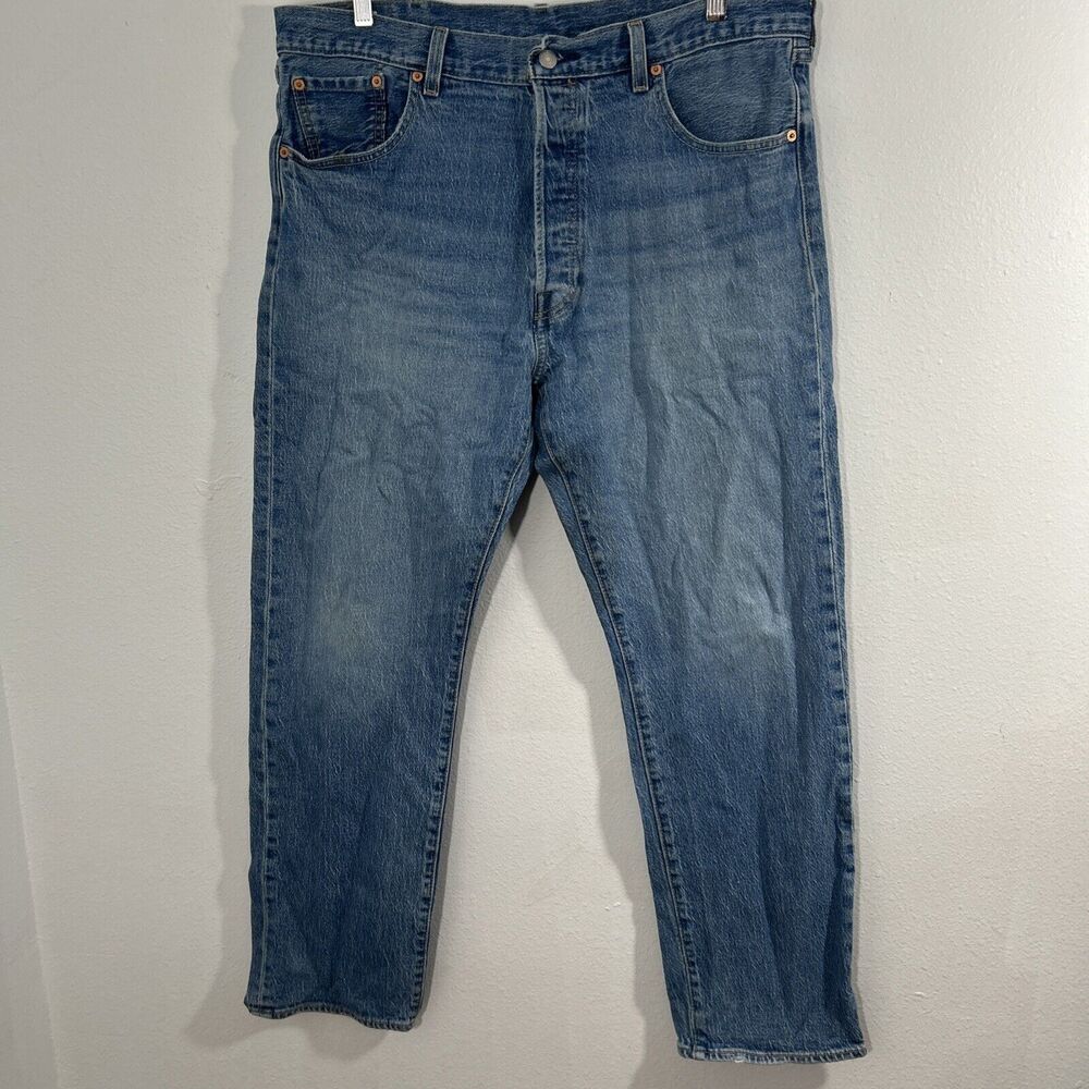 Levis 501 Jena Mens 38X30 93 Premium Straight Button Fly Big E Blue Denim Preppy
